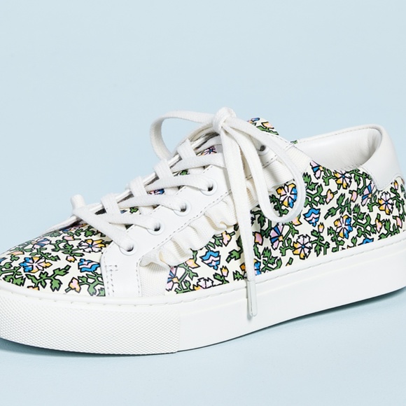 NEW Tory Burch Sport Ruffle Floral Tennis Sneaker - Picture 3 of 7